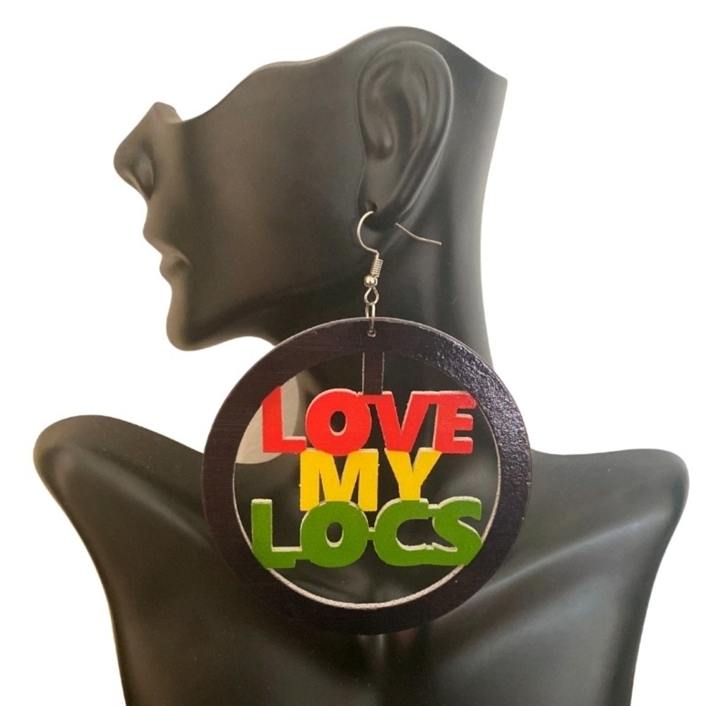 Colorful 'Love My Locs' Earrings